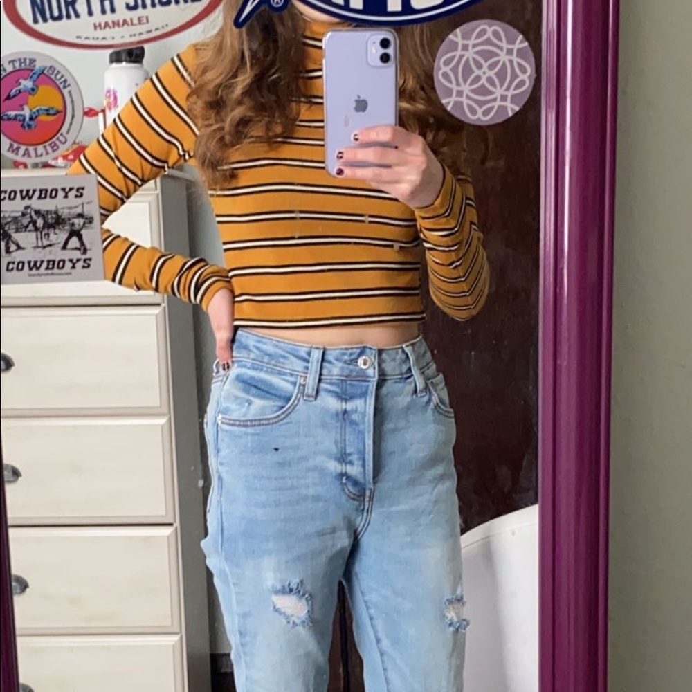 Striped yellow Long sleeve undershirt